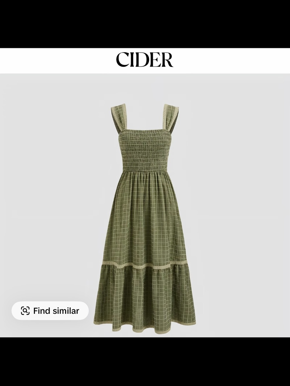 Cider Olive Green Smocked Tiered Maxi Dress